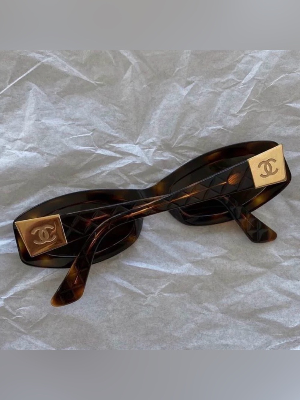 Chanel Tortoise Gold CC Sunglasses